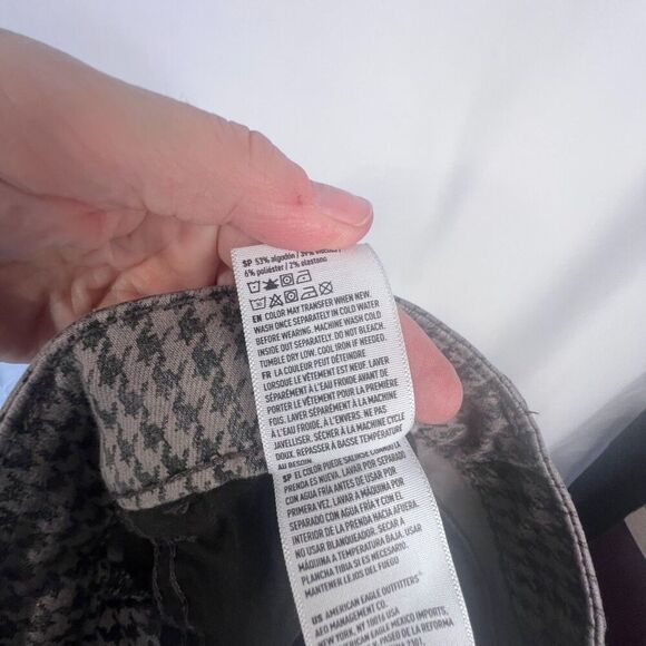 American Eagle Gray Houndstooth Curvy Super Hi-Rise Jegging Jean Size 10 - Picture 7 of 9